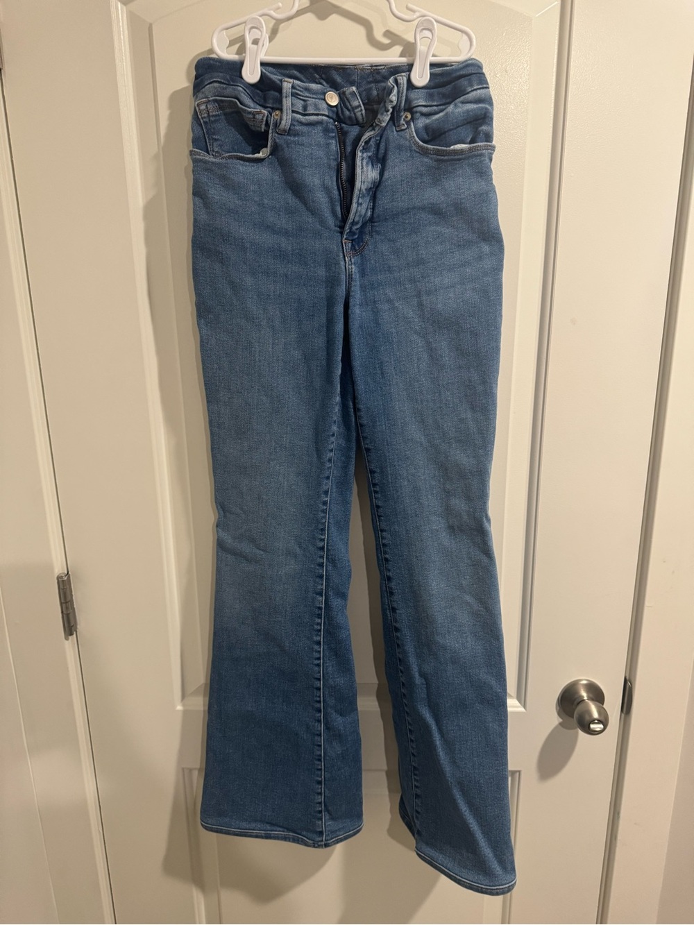 Good American Light Blue Flare Jeans